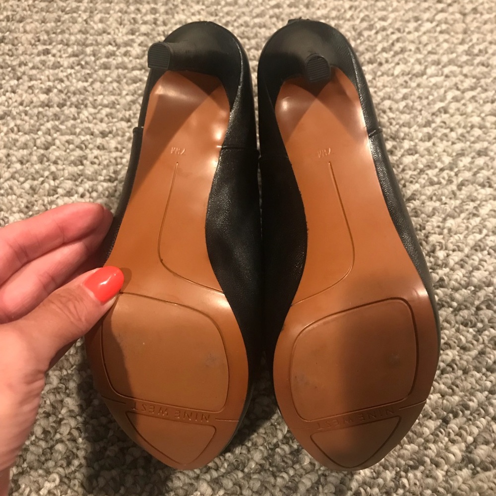 Black leather booties